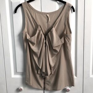 Chelsea Flower Taupe Ruffled Sleeveless Top
